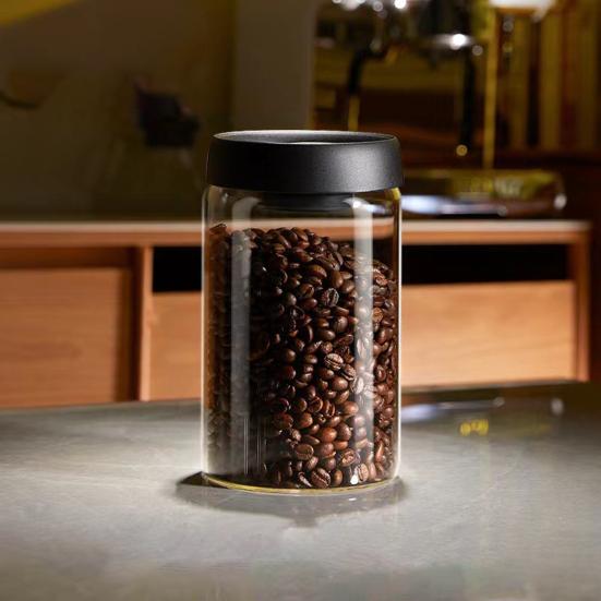 

Vacuum Sealed Jar for Coffee Beans Airtight Food Storage Container Clear Glass Jars for Home Moisture-Proof Air Extraction Tank 500ML