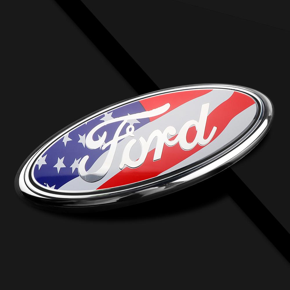 Auto Frontgrill Heckklappen-Emblem Aufkleber Vorne Hinten Emblem Plakette Aufkleber Für Ford Focus Mondeo Fiesta Line Kugo Transit Escape Fusion Explorer