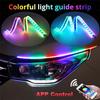 2Pcs 60CM Car RGB Strip With APP Bluetooth Remote Control For Headlight Assembly
