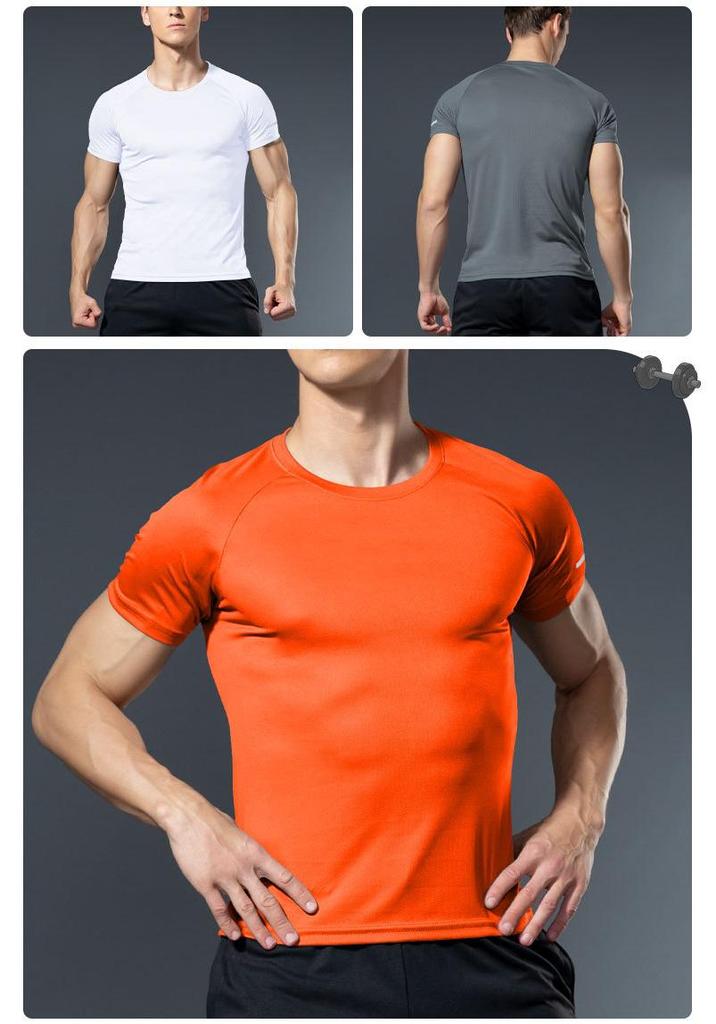 Men's Quick-Dry Loose Fit Sports T-Shirt - Breathable, Sweat-Wicking, Plus Size, Short Sleeve for Summer.
