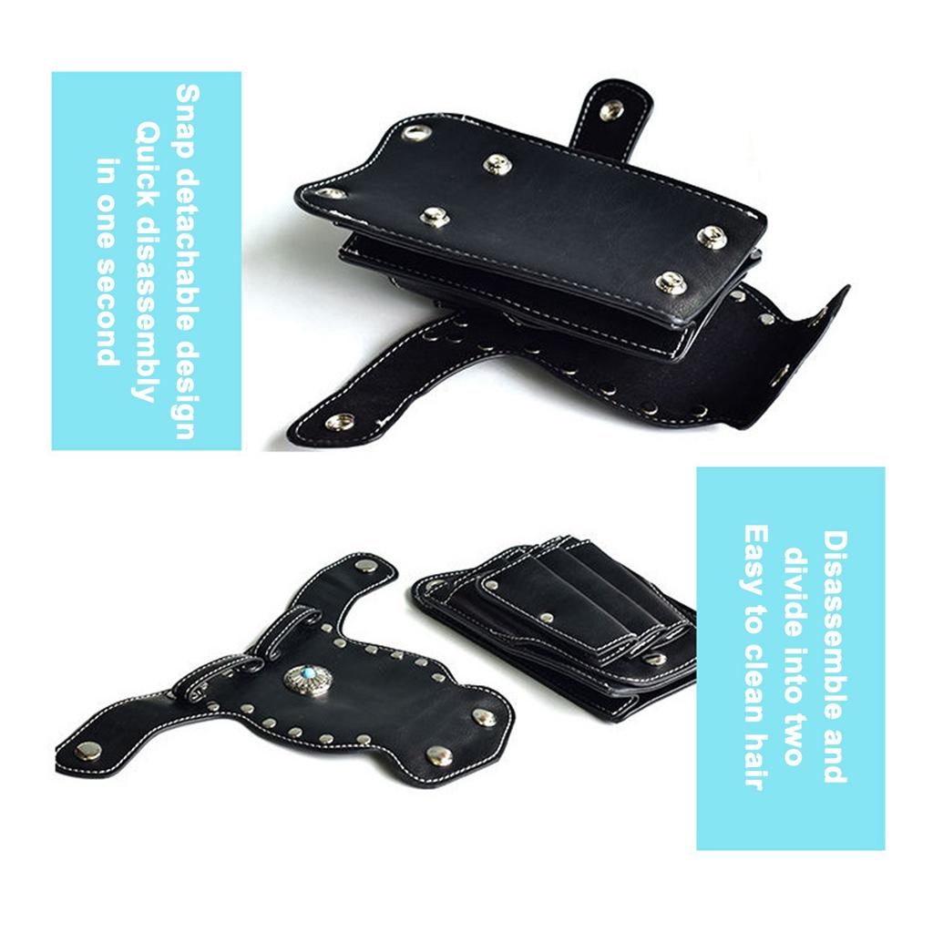 Barber Scissors Bag Hairstylist Waist Bag 7 Slot Detachable Scissor Holder Bag PU Leather Tool Bag for Scissor Hair