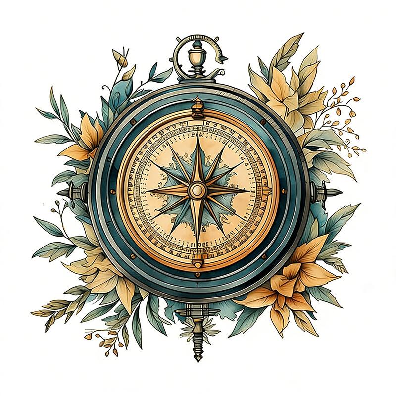 Compass Car Sticker Vinyl Decal Waterproof Rear Window Motorcycle Camper Bumper Truck Laptop Decoration X08