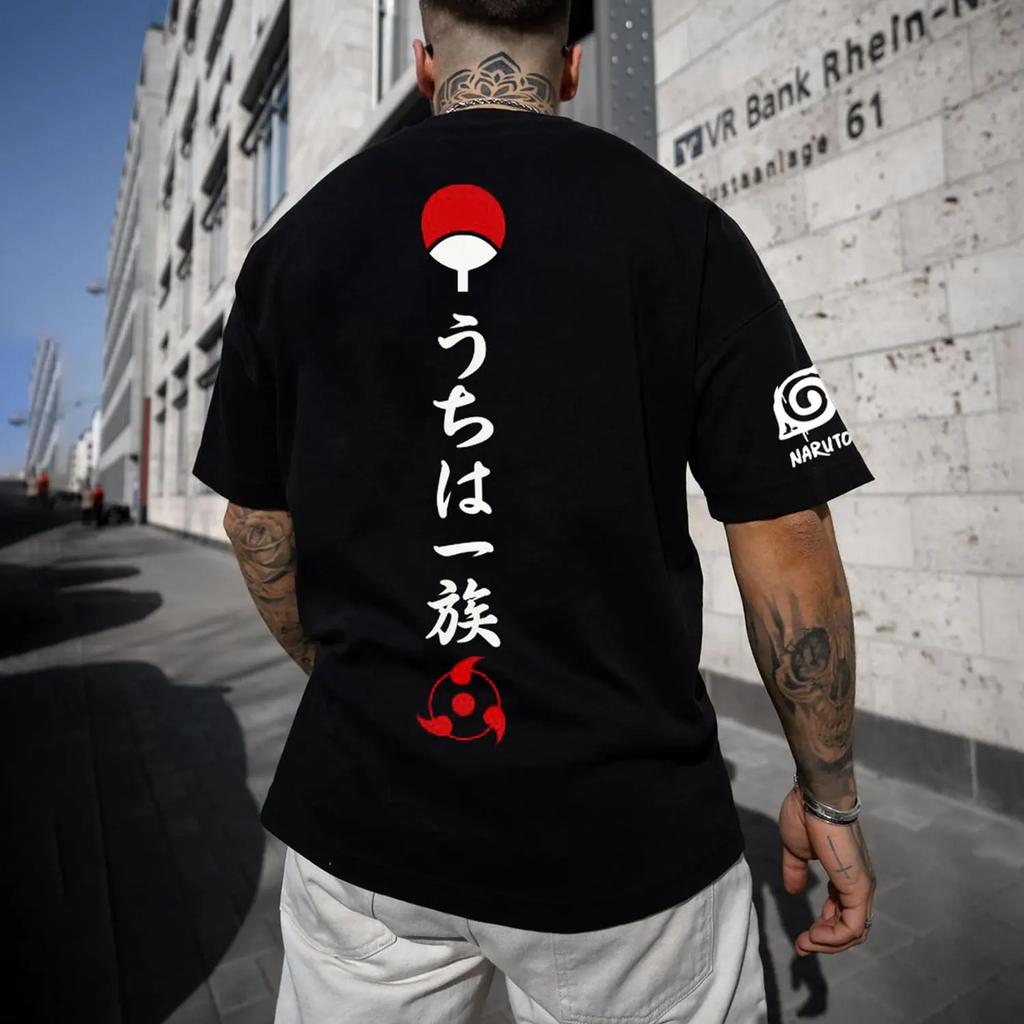 Naruto Anime Peripherie Herren 3D-Druck T-Shirt Kurzarm Atmungsaktiv Gut Bequem Mode Lässig Top