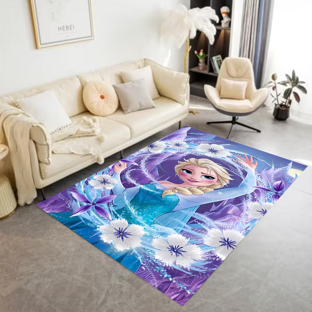 Elsa's Magical Ice Garden Area Rug Design for Game Room Foyer Living Rooms Kitchen Antislip Carpet Office home decor Wedding Party Gift