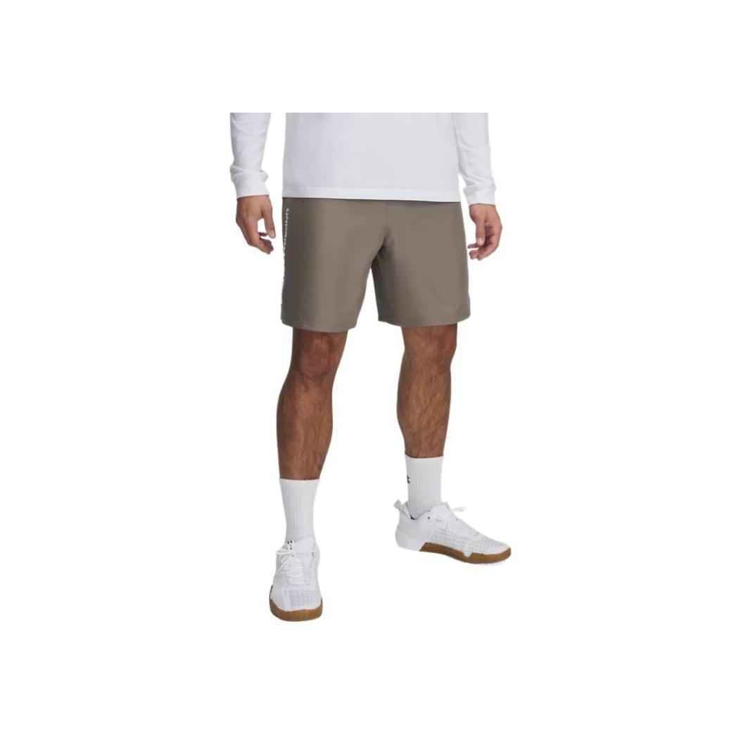 

Under Armour Tech Woven Series Wordmark Comfortable Fashion Versatile Five-Point Sports Shorts Men shorts Gray Brown 1383356-201 XL
