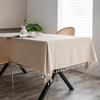 Cotton And Linen Decorative Fringed Cover Dustproof Coffee Table Bedside Table Desk Table Mat Tablecloth