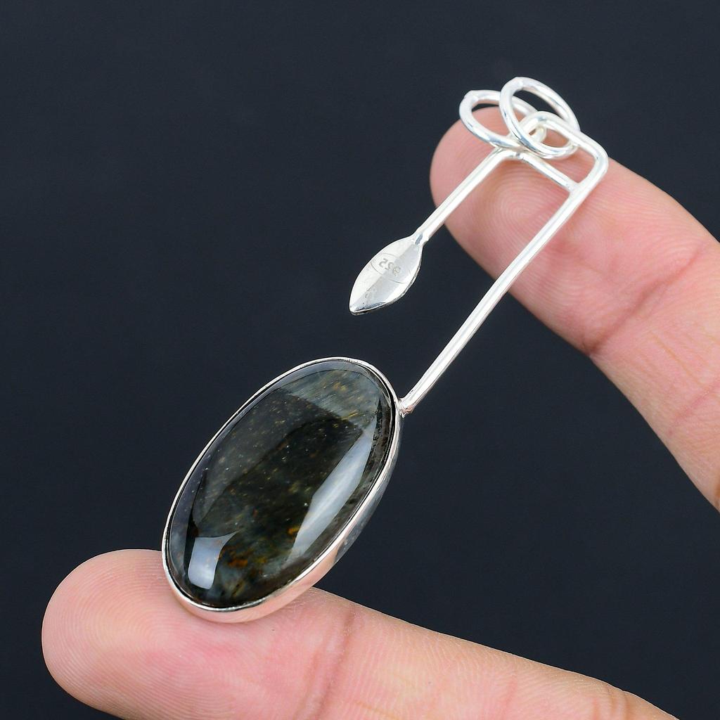 Sisters Day Deal Oval Natural Nellite 925 Sterling Silver Mother Pendant Jewelry