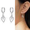 WOSTU 925 Sterling Silver Simple Round Beads Zircon Star Ear Buckles Stud Earrings For Women Fashion Party Jewelry Gift