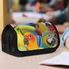 1pc Double Layer Flip Pencil Case from The Colorful Parrots Collection - Spacious And Portable Polyester Pen Storage Bag with Zipper, Perfect for Orga