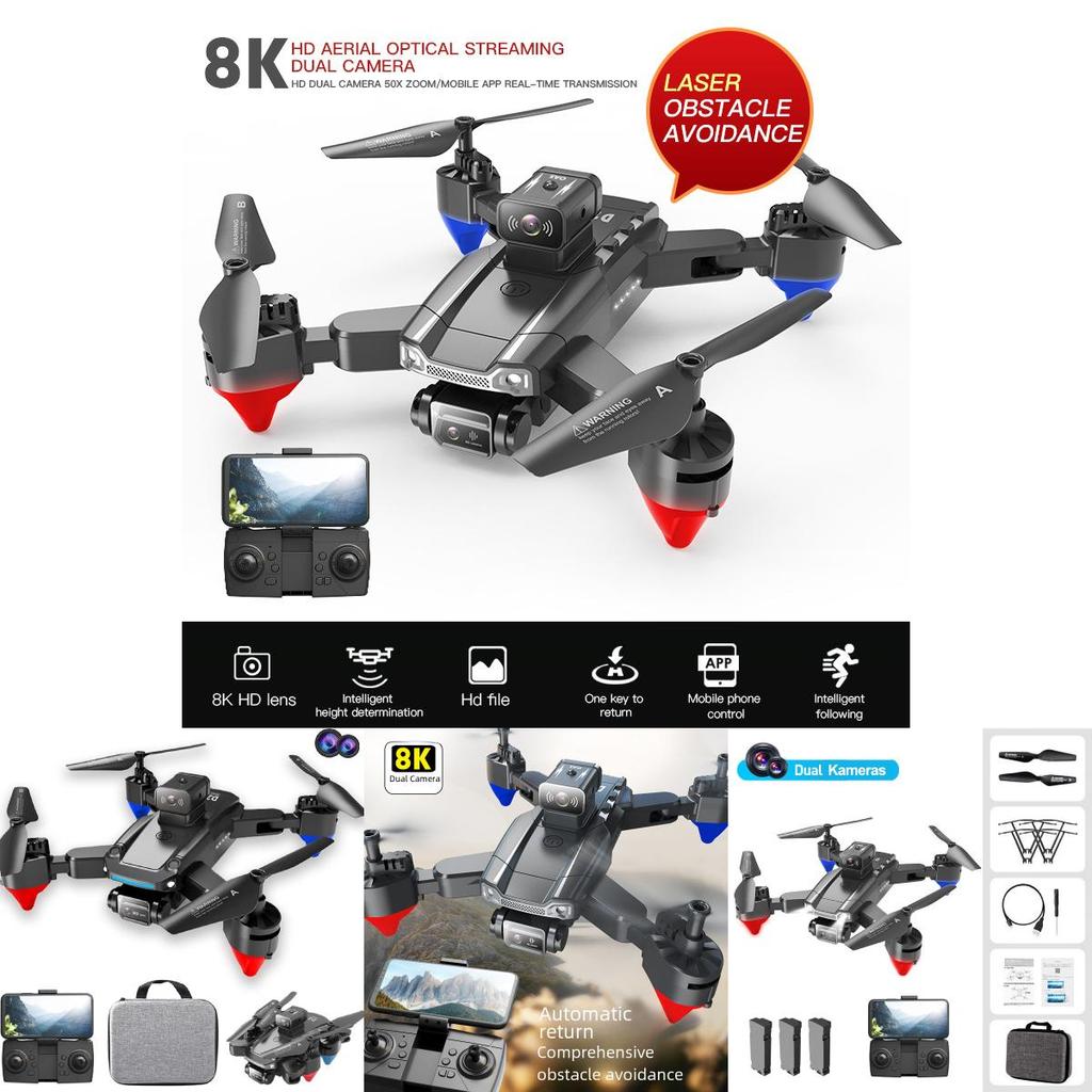 Js22 Foldable Obstacle-avoidance Drone With Hd Camera Colorful Lights Four-axis Remote Control Aircraft