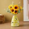 Flower Vase Resin Bee Daisy Table Centerpieces Modern Small Vase Dining Table Decor for Floral Arrangements Bouquet Bedroom