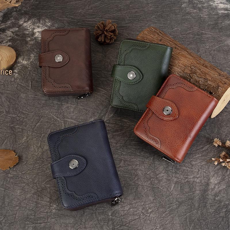 Women's Vintage Cowhide Wallet - Multi-functional Coin & Card Holder