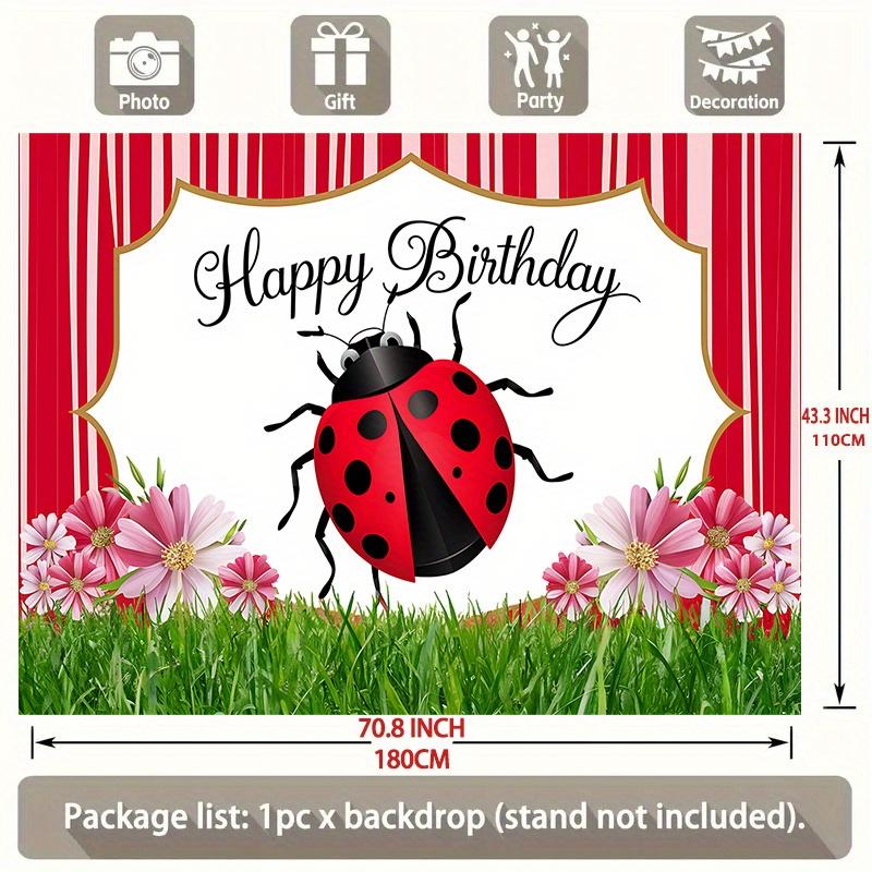 Red Floral Birthday Backdrop 1pc - Studio Photo Prop