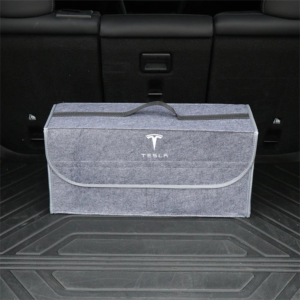 Naklejka Samochodowa 2025 Gorąca Torba do Przechowywania w Samochodzie Składane Pudełko do Porządkowania Podróżnego Pojemnik na Narzędzia do Bagażnika Dla Tesla Model 3 Model S X Model Y Roadster Sp