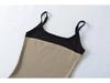 Koreanisches Farbblock-Streifen-Camisole & Hose mit Kordelzug und Schlag