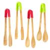 Bamboo & Silicone Food Tongs