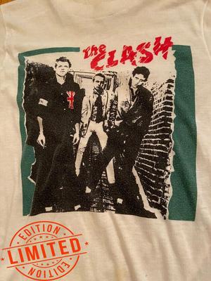 80-as évek The Clash Zenekar Nehéz Pamut Uniszex Fehér S-5XL Póló, új Uniszex Póló