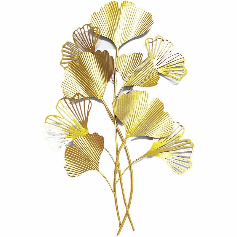 Eisenmetall Ginkgoblatt Wandbehang TV-Sofa-Hintergrundwand Eingangsbereich Wanddekorationen Dropshipping Einfaches Ginkgo