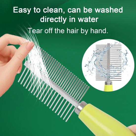 Pet Comb Double Row Design Pet Grooming Brush Gentle Cats Dogs Hair Removal Cleaning Comb Pet Supplies