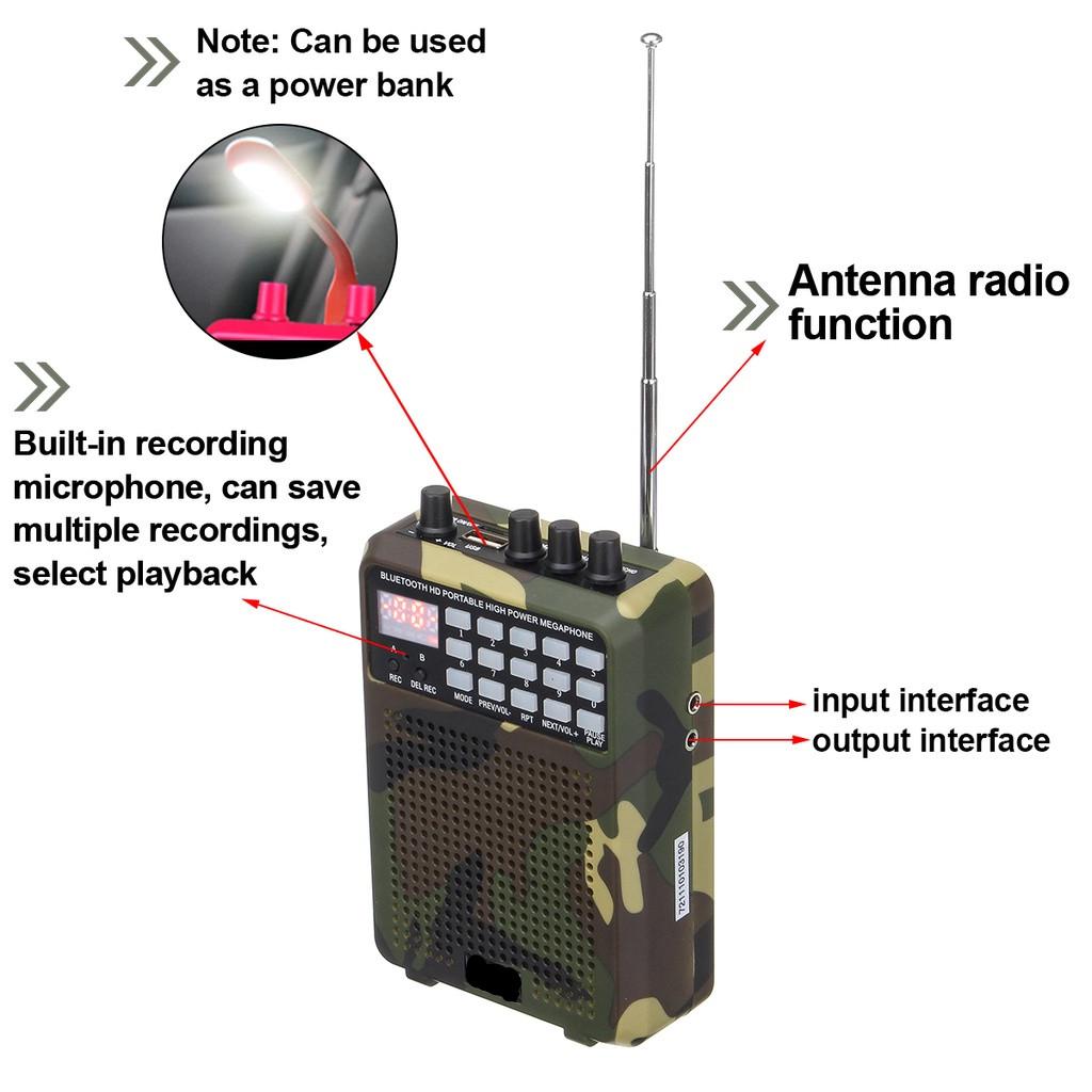 58W Richiami per Richiami da Caccia Altoparlante MP3 Kit Telecomando Giocatore Wireless Portatile Richiamatore Elettronico per Uccelli
