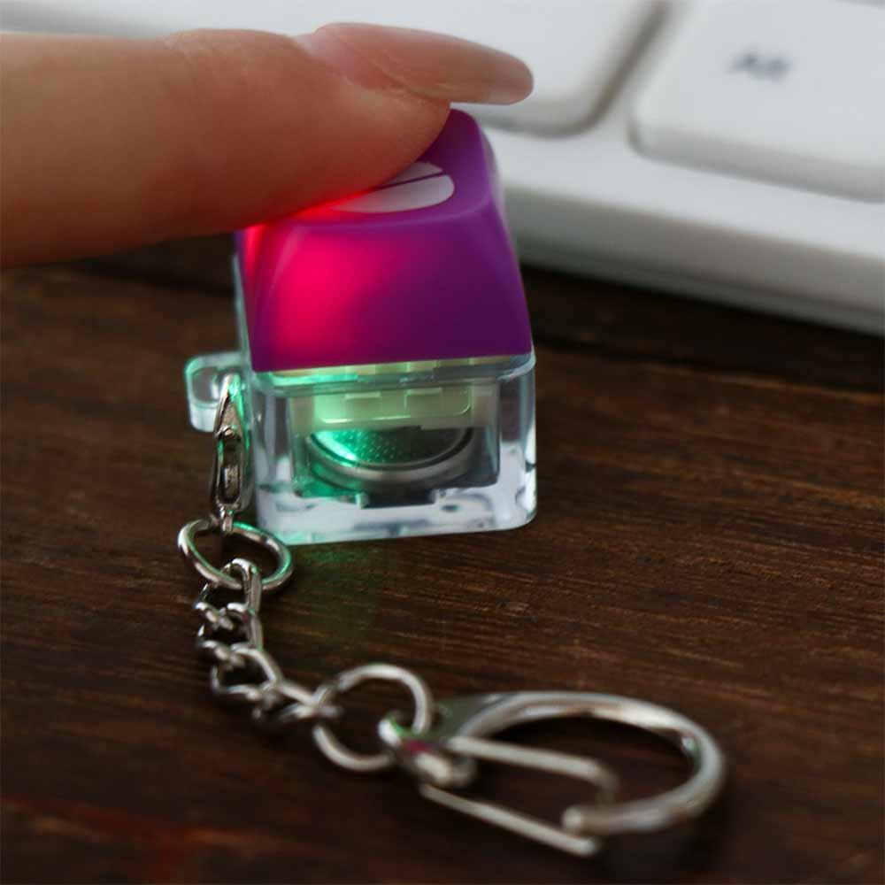 Wooden Fish Mechanical Keyboard Key Chain LED Key Axle Tester Decompression Pendant  Children Adult