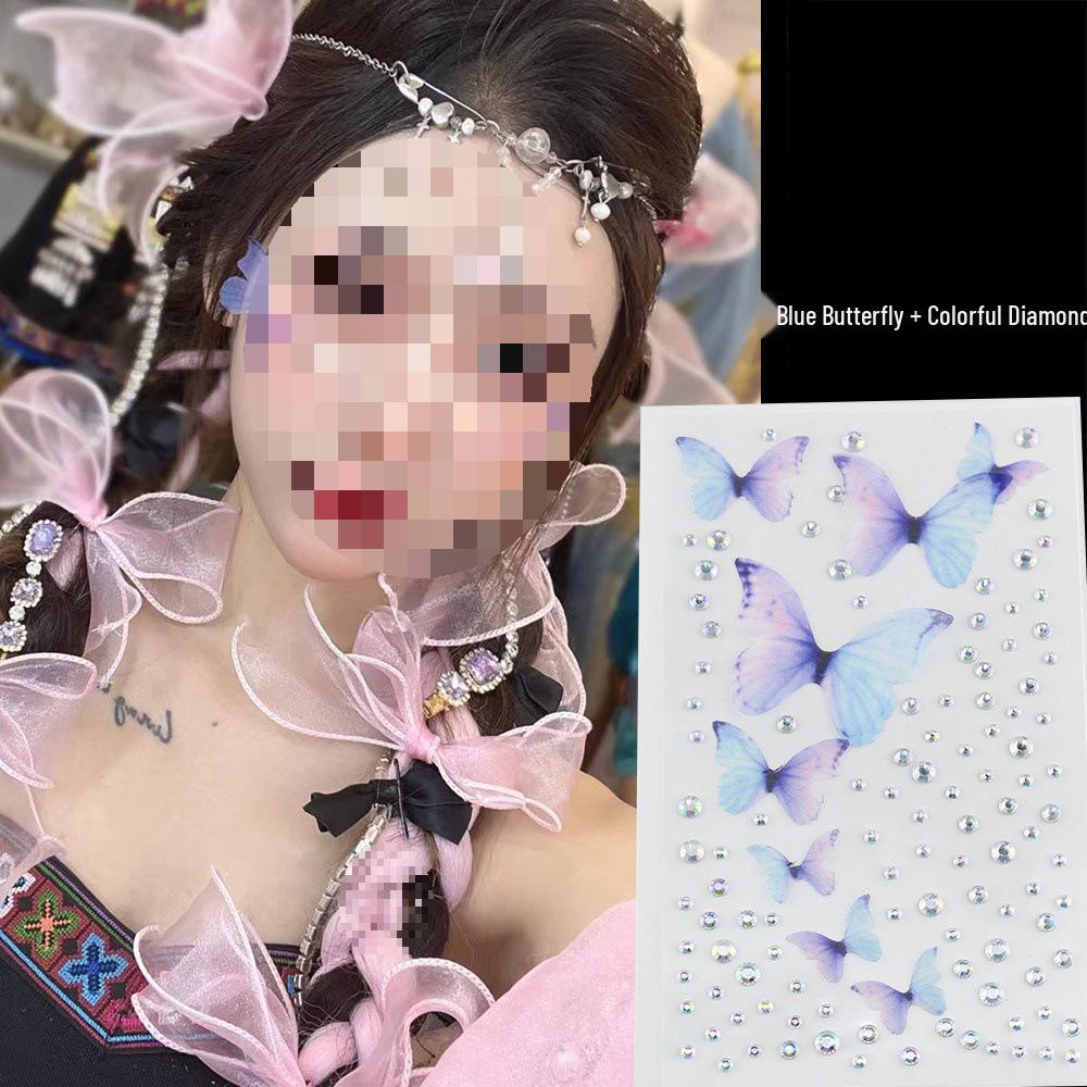 Children's Glitter Makeup Set: Eyeshadow, Face Stickers, Fairy Rhinestones for Dress-Up & Kindergarten Fun