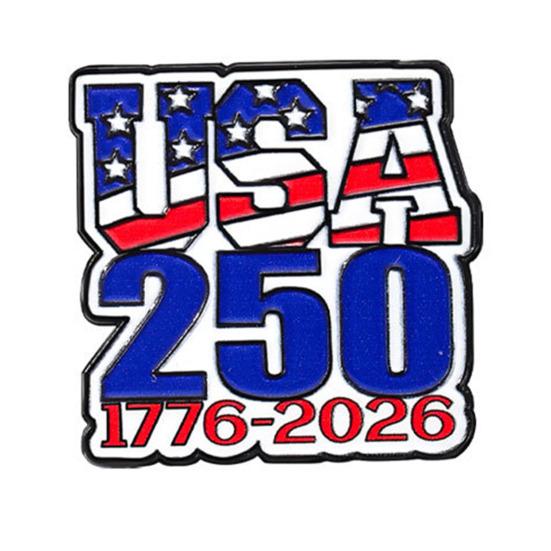 

250th USA Anniversary Brooch Pin – Metal Enamel Zinc Alloy Brooch Independence Day Commemorative Souvenir Badge for Bags, Clothing A