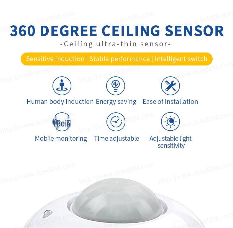 360° Ceiling PIR Motion Sensor 100-240V