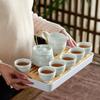 Chinese Hand-Painted Celadon Ceramic Kung Fu Tea Set