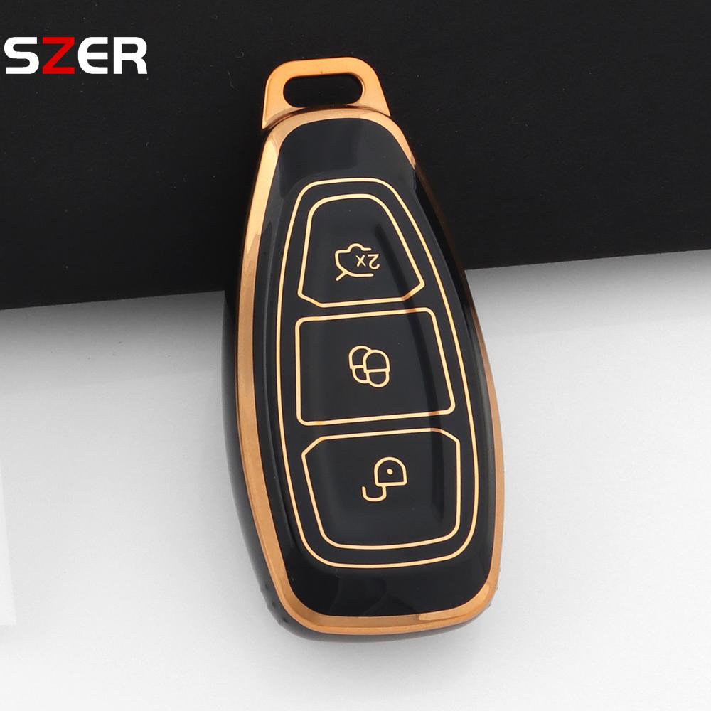 New Tpu Car Remote Key Cover Case Shell Fob For Ford Fiesta Focus 3 4 Mondeo Ecosport Kuga Focus C-Max St Escape Keychain Holder