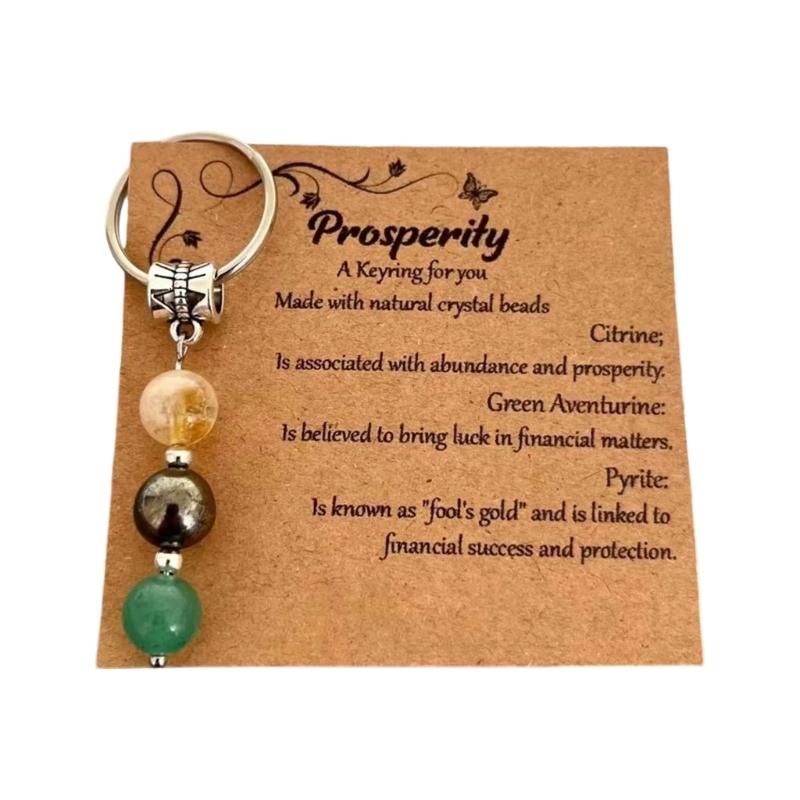 Sister Birthday Gift Set Agate Stone Keychain With Sentimental Message Card and Beaded Bracelet for Women