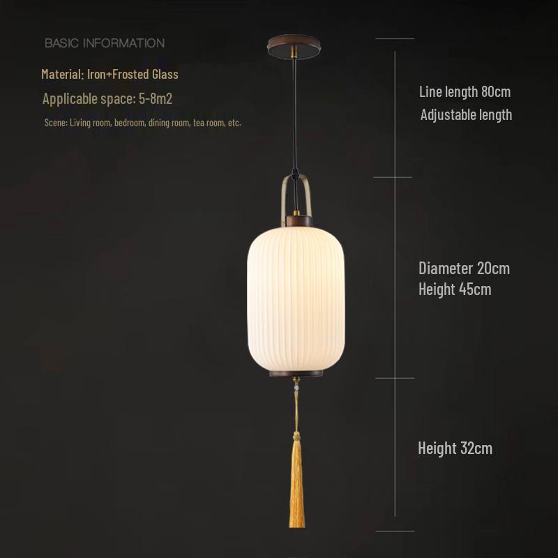 Modern Asian-Inspired Striped Glass Pendant Light for Restaurants and Bars