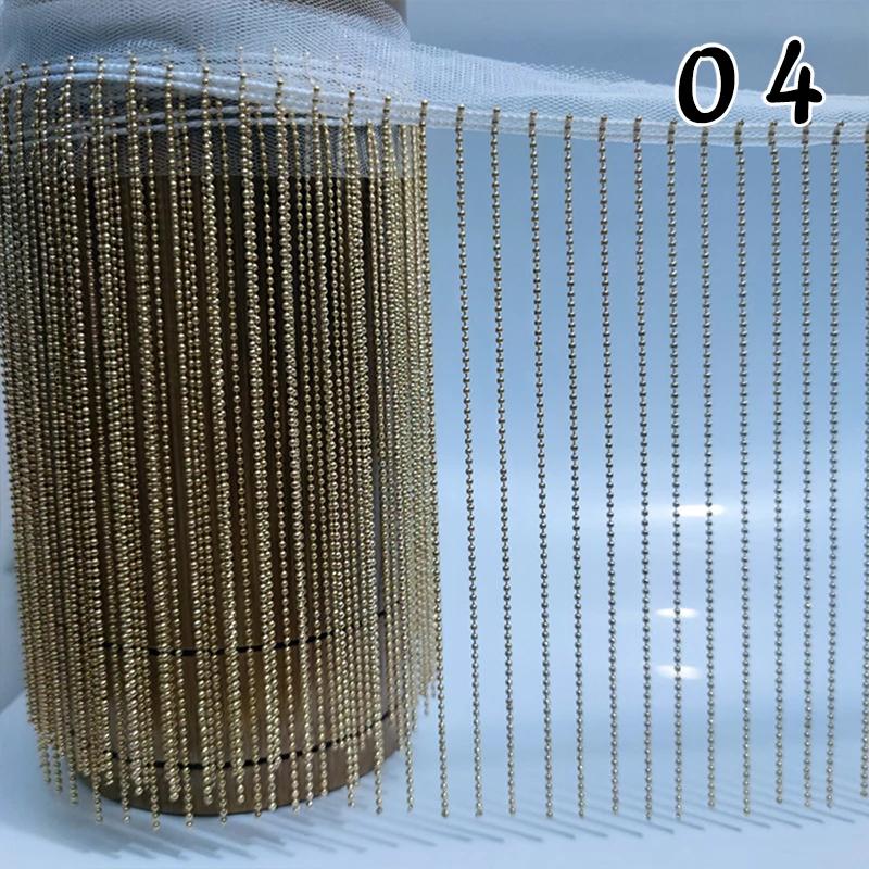 Corrente de Contas com Franja 90cm Borla Brilhante Acabamento Renda Enfeites para Luminárias Abajur Decoração DIY Largura 15cm