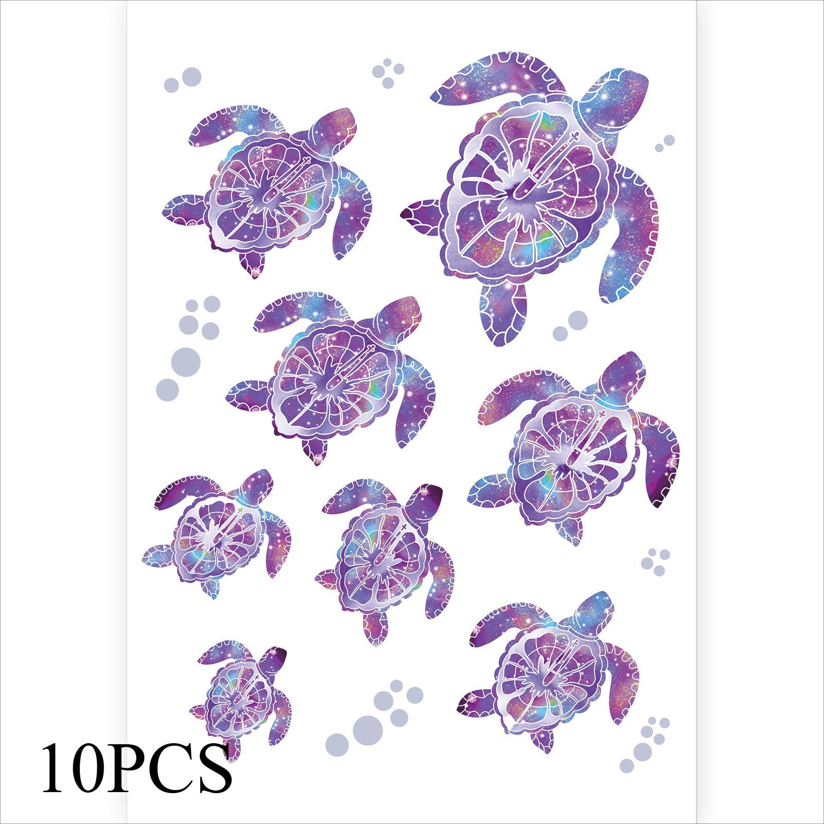 

10PCS.Cute sea turtle PVC waterproof wall decals, suitable for bathroom, home, office & kindergarten, easy to apply & remove ONE SIZE FITS MOST&PVC