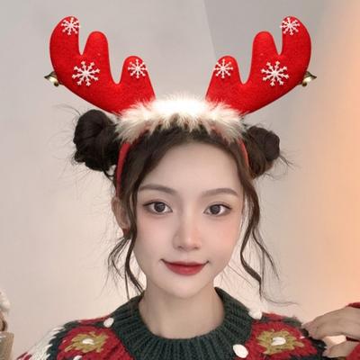 Cute Cartoon Christmas Headband Bowknot Snowflake Deer Ear Hair Loop Hair Clip Hair Accessories Xmas Children Headwear