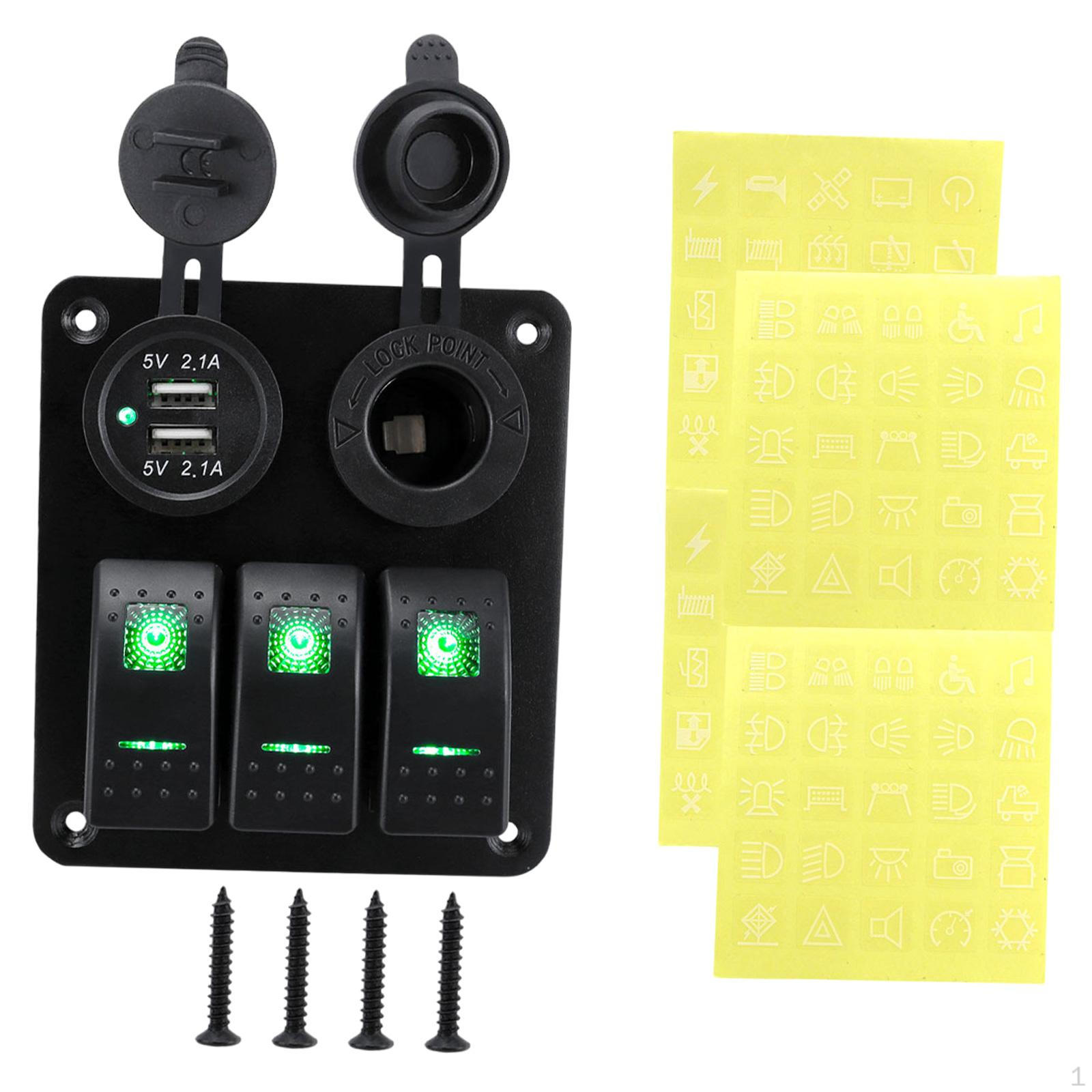 

3-клавишная панель переключателей с предварительной проводкой 12 В 24 В для лодки RV Marine Blue