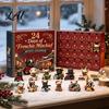 French Bulldog Advent Calendar Calendar 24-Day Christmas Countdown Acrylic Ornament Collectible Frenchie Puppy Figurines Figurine Hanging Decor for