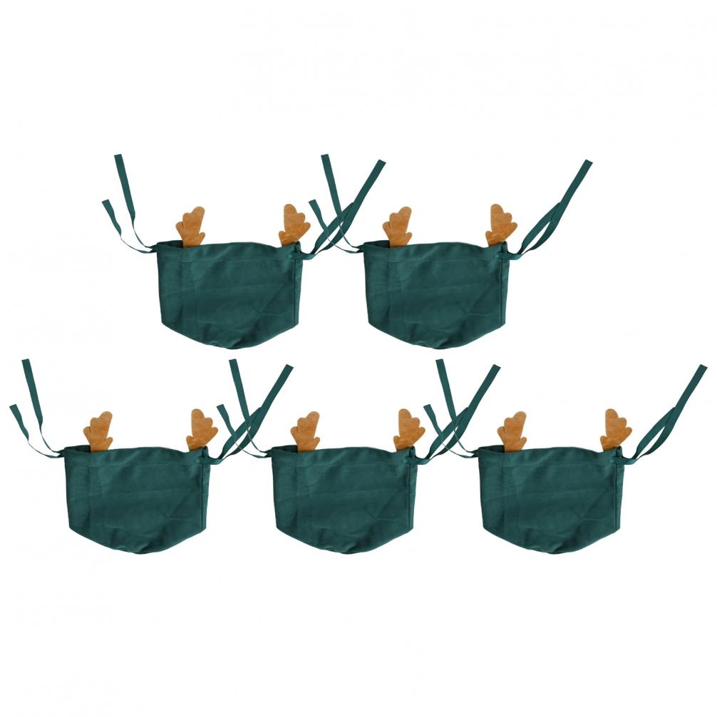 3D Antler Decoration Christmas Candy Bags Santa Present Bags Velvet Deer Bags