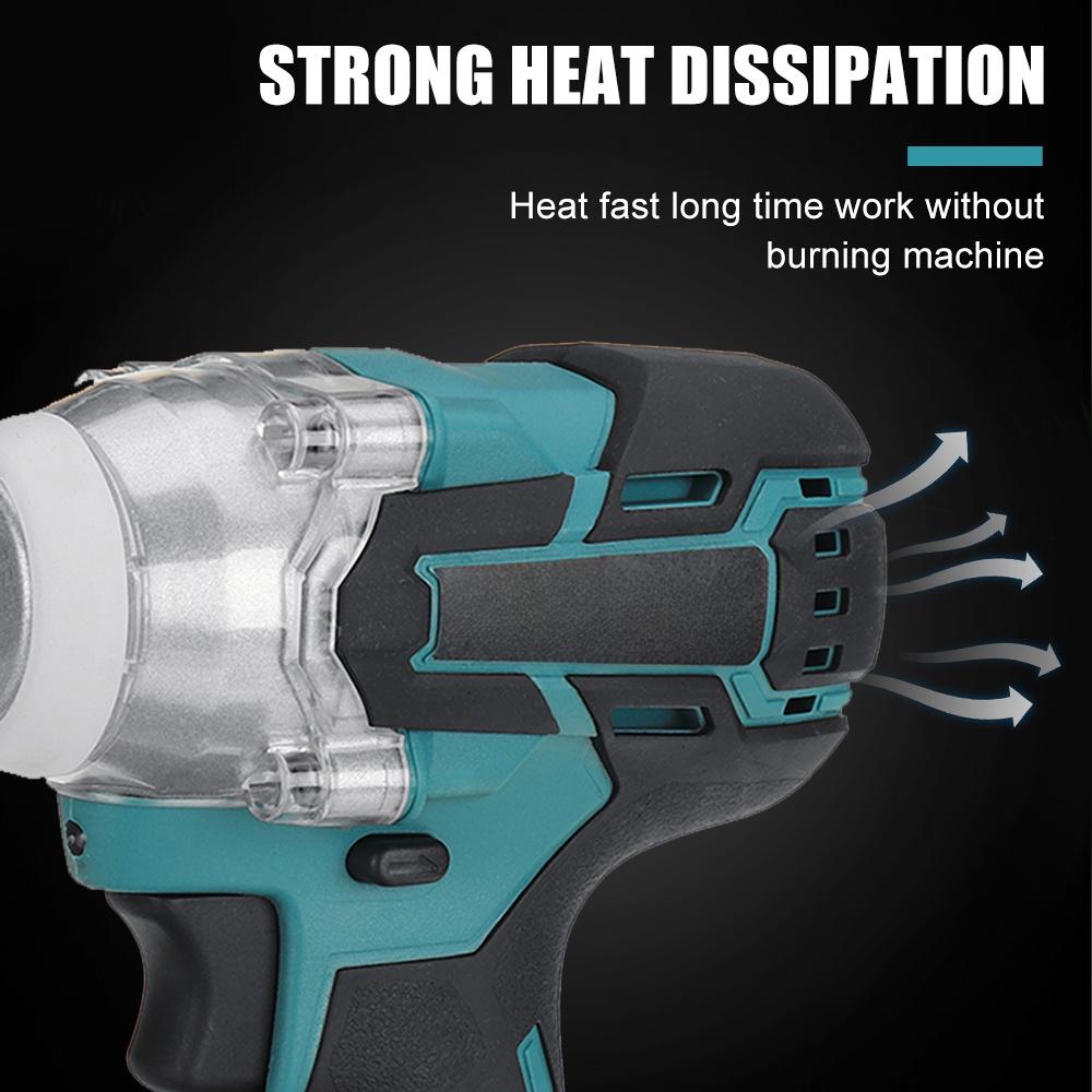 388VF 4 Gear Brushless Cordless Electric Impact Wrench Screwdriver 800N.m 1/2 Inches Wrench Power Tools for 18V Battery