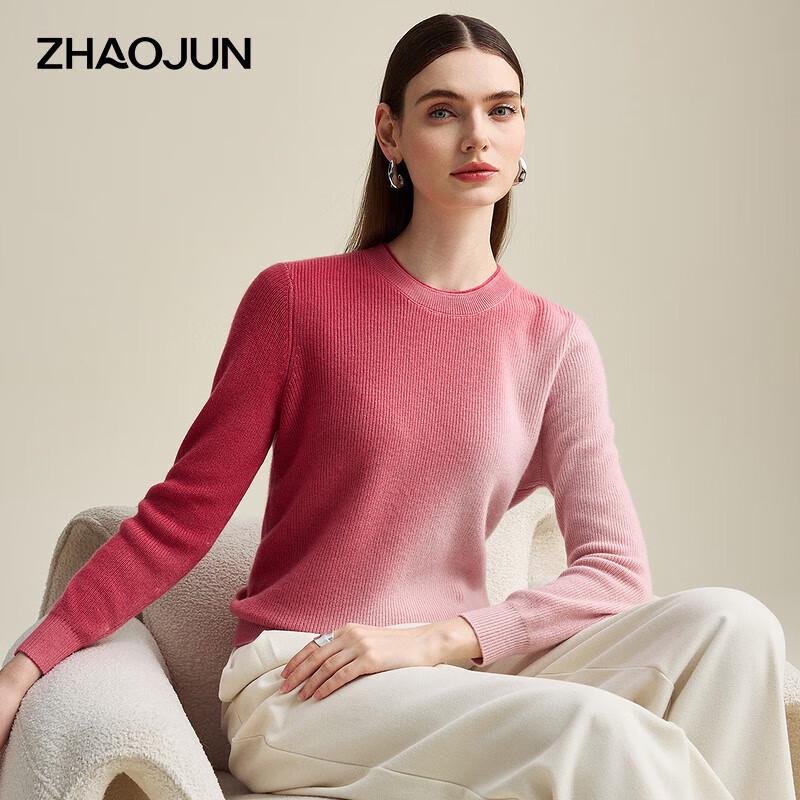 

Zhaojun Women s Gradient Pure Cashmere Round Neck Knit Sweater M