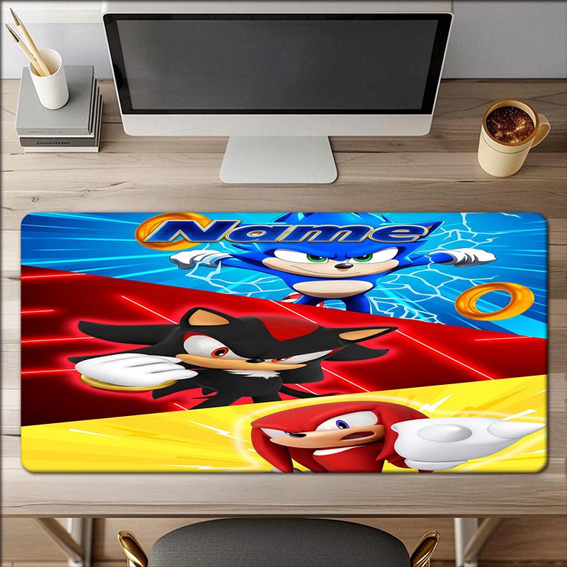 Custom Name Sonic Theme Mouse Pad Non Slip Rubber Base Multifunctional Office Home Decor Perfect For Workspace Personalization