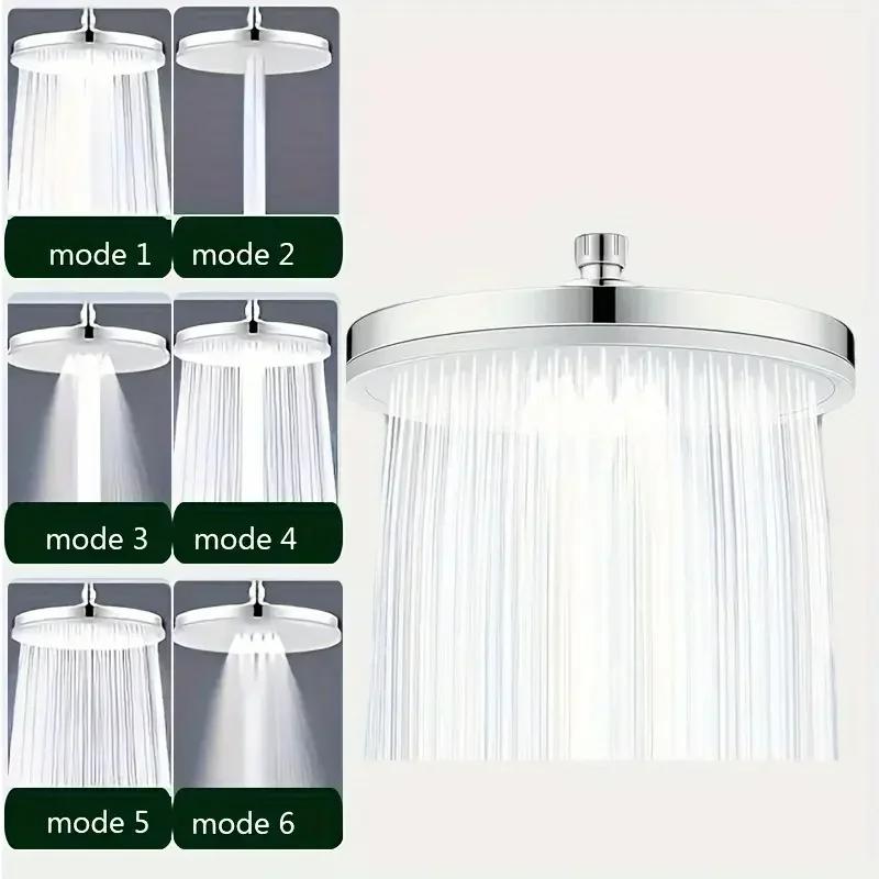 6 Modes Rainfall Shower Head High Pressure Top Rain Shower HeadsBathroom  Shower Faucet Accessories With Filter