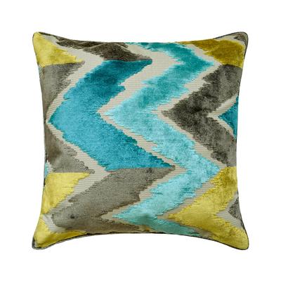 Decorative Blue Throw Pillow Covers Velvet Chevron Throw Pillowcase For Sofa Abstract Modern Style Easter - Cordelia