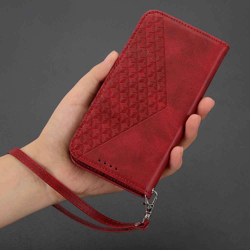 Flip Phone Case Customized Calf Pattern Embossed Insert Card Mobile Phone Protection Leather Case LOGO Factory Proofing