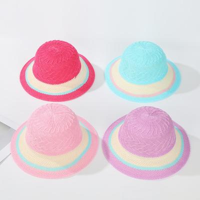 Color Baby Summer Cool Hat Cute Children's Big Eaves Hat Summer Travel Beach Sun Hat