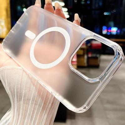Magnetic Transparent iPhone 16 Case for Apple 15 Pro Max/14 Niche/13 Large Hole/12 Cross-Border/13