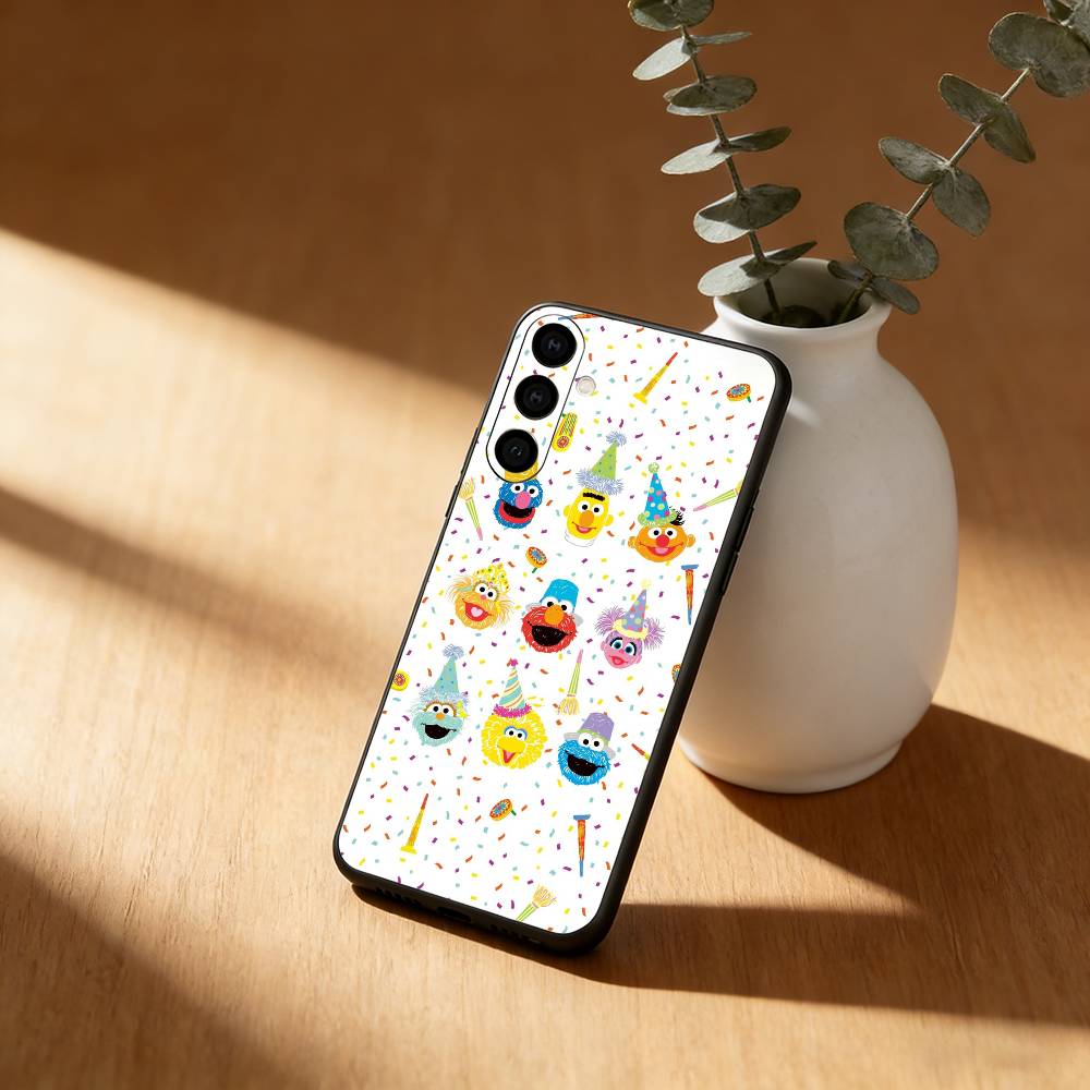 S-Sesame Cartoon S-StreetS Phone Case For Samsung Galaxy A91,80,73,72 ,71,53,52,32 ,31,22,21s,20,Soft Black Case