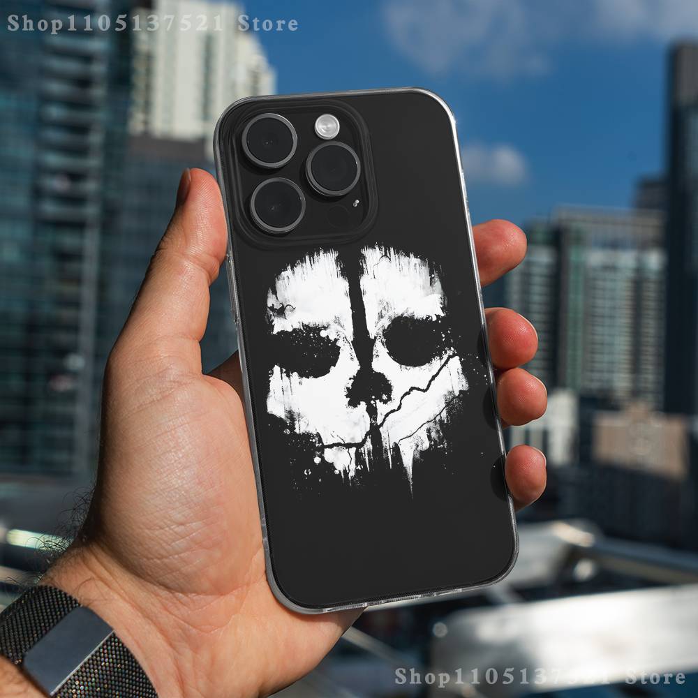 C-COD Call Of D-Duty Ghost Phone Case For iPhone 16,15,17,12,13,14,11 Max,Pro,Plus,X,XS,XR,SE4,E Mini Transparent Cover