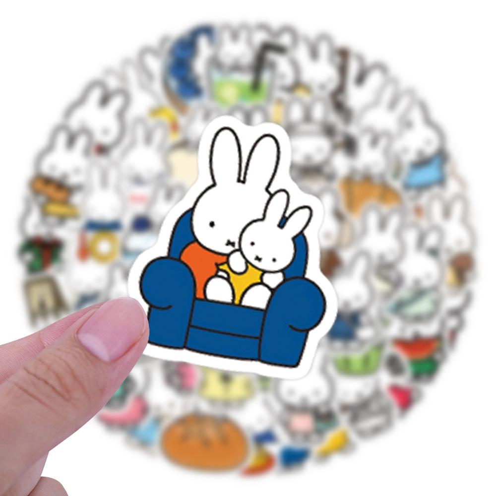 Miffy Bunny Cartoon Graffiti Stickers Set - 100 Cute DIY Decor for Refrigerators & Skateboards