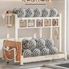 White Multifunctional Seasoning Rack & Knife Holder with Spice Storage Canisters